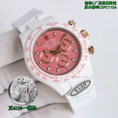 Clean Factory Rolex Daytona 4130 pink Face Watch 40mm 
